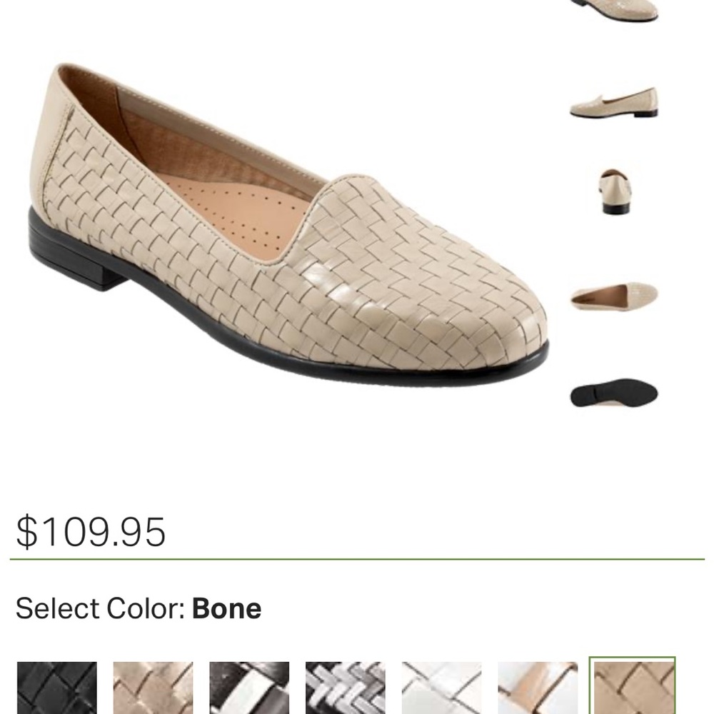 NWT Trotters Liz Women's Woven Loafers in Cream. Size 9.